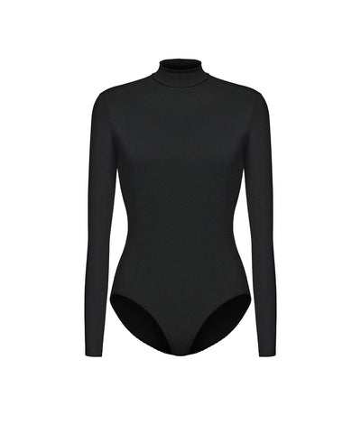 Madi, black biflex turtleneck bodysuit