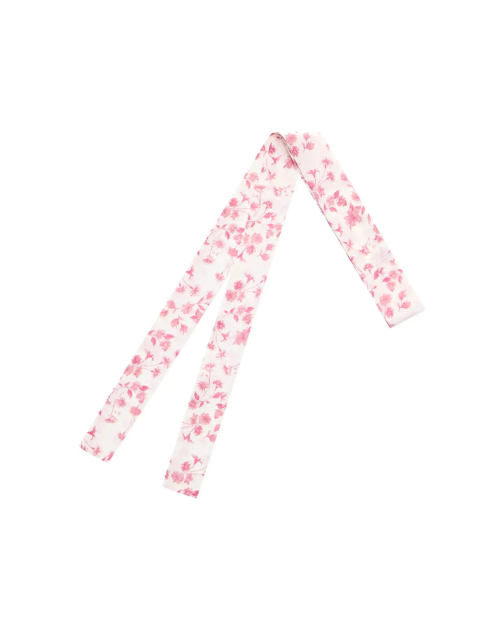 Luana, ribbon made of ivory chiffon with small light blue flowers