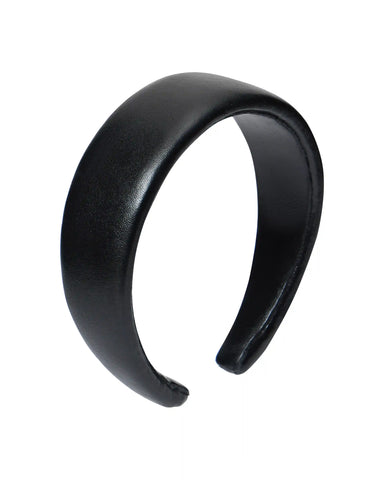 Noelia, headband  made of black genuine leather