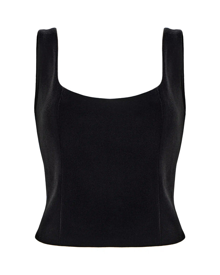 Lee top, corset top made of black velvet