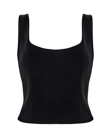 Lee top, corset top made of black velvet