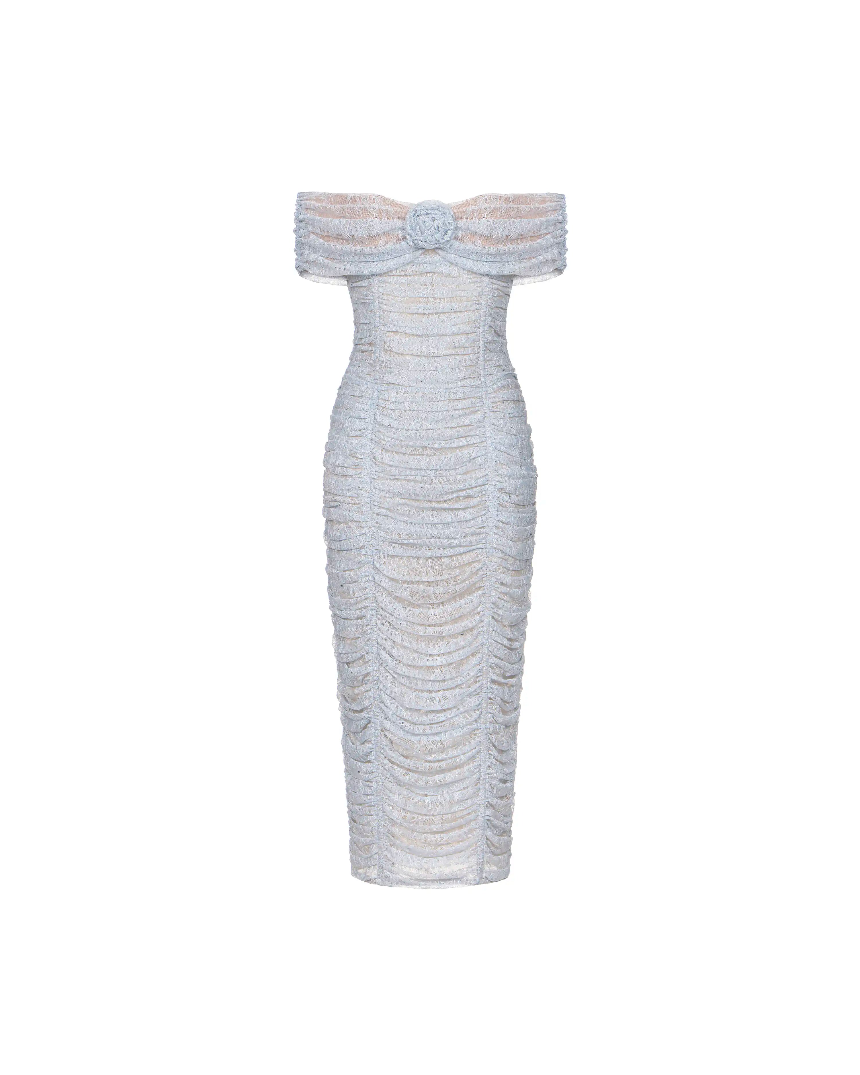 Fibi midi, blue lace midi dress