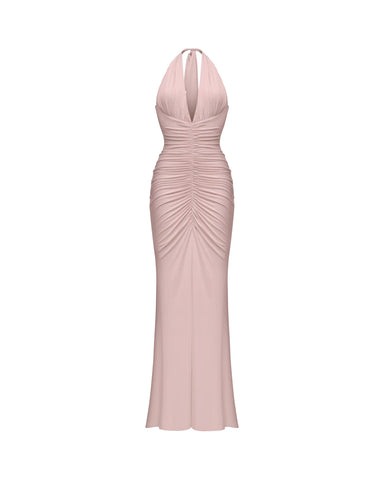 Luna maxi, maxi dress in powder pink biflex