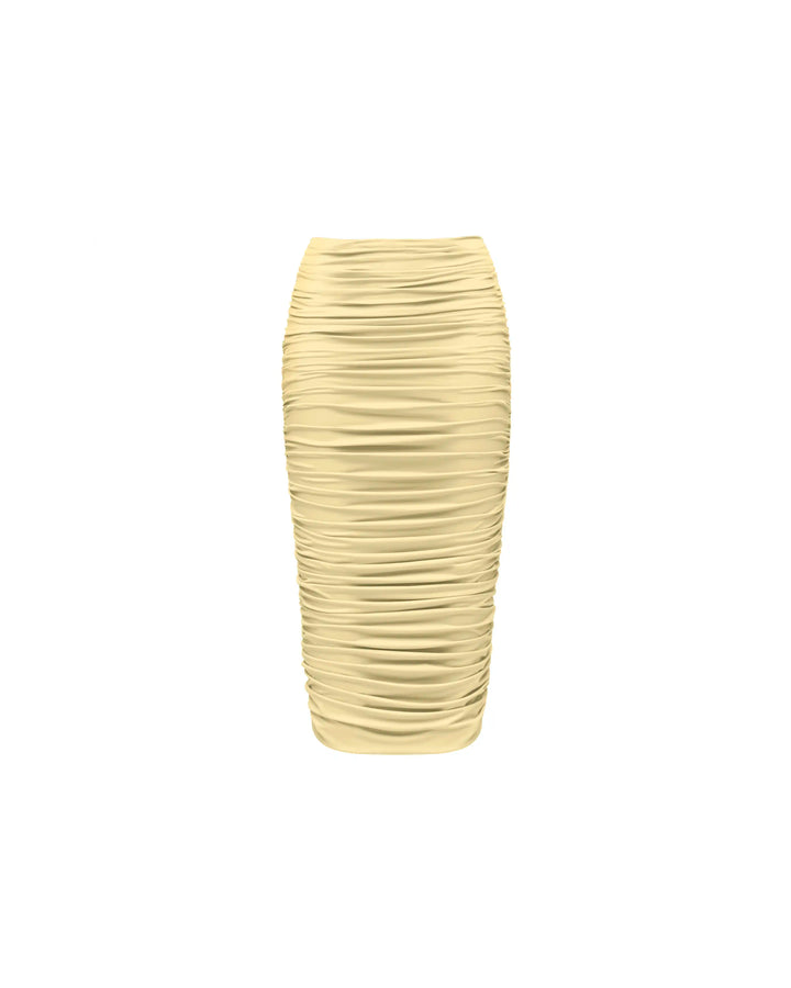 Lia midi, midi skirt in yellow biflex