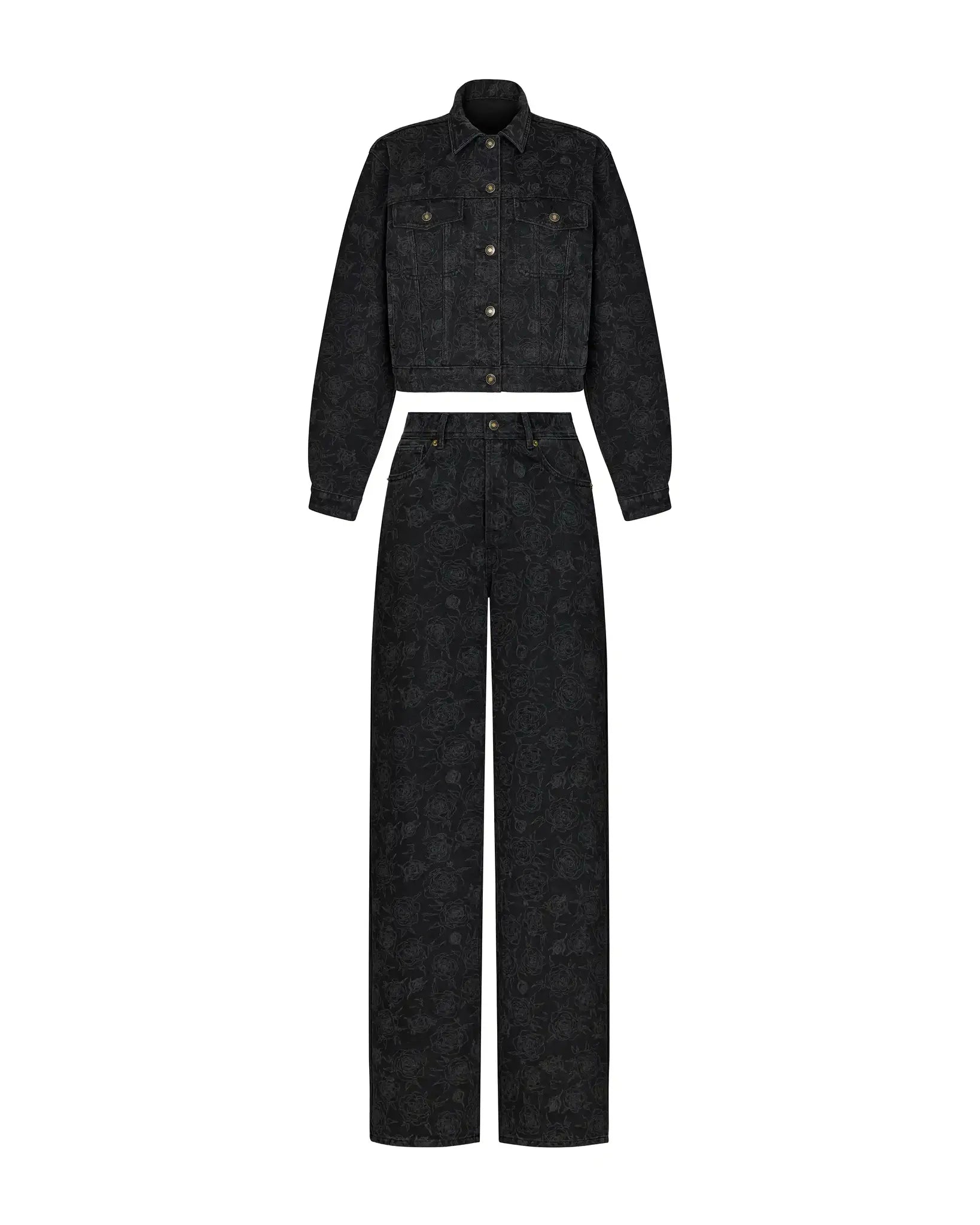 Zia-Alice, jeans set made of cotton with floral print