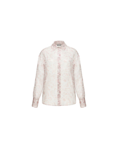 Harper, shirt in milky organza with a floral print