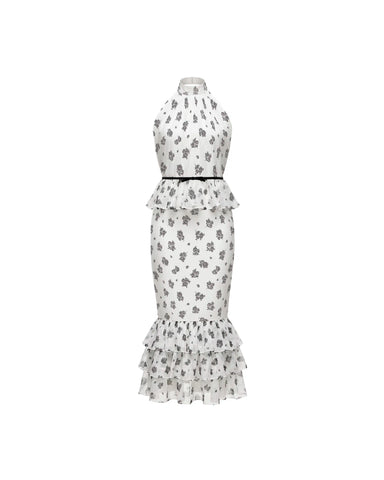 Rosie midi, midi dress in milky chiffon with a floral print