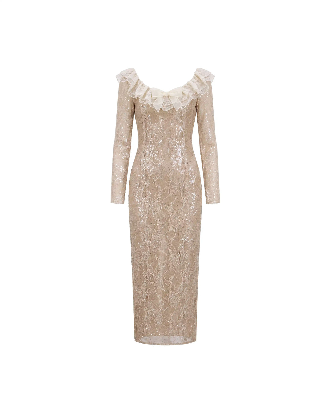 Uma midi, beige sequin midi dress
