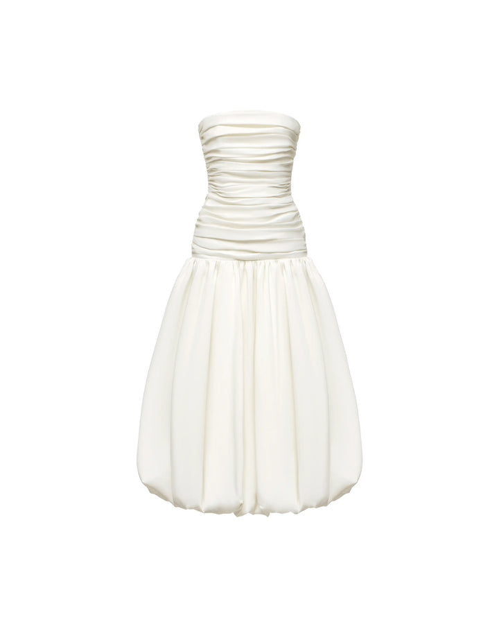 Taylor midi, ivory taffeta midi dress