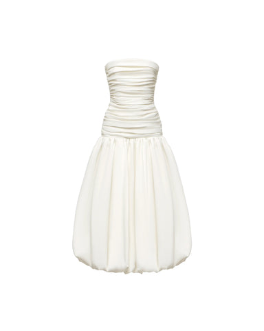 Taylor midi, ivory taffeta midi dress