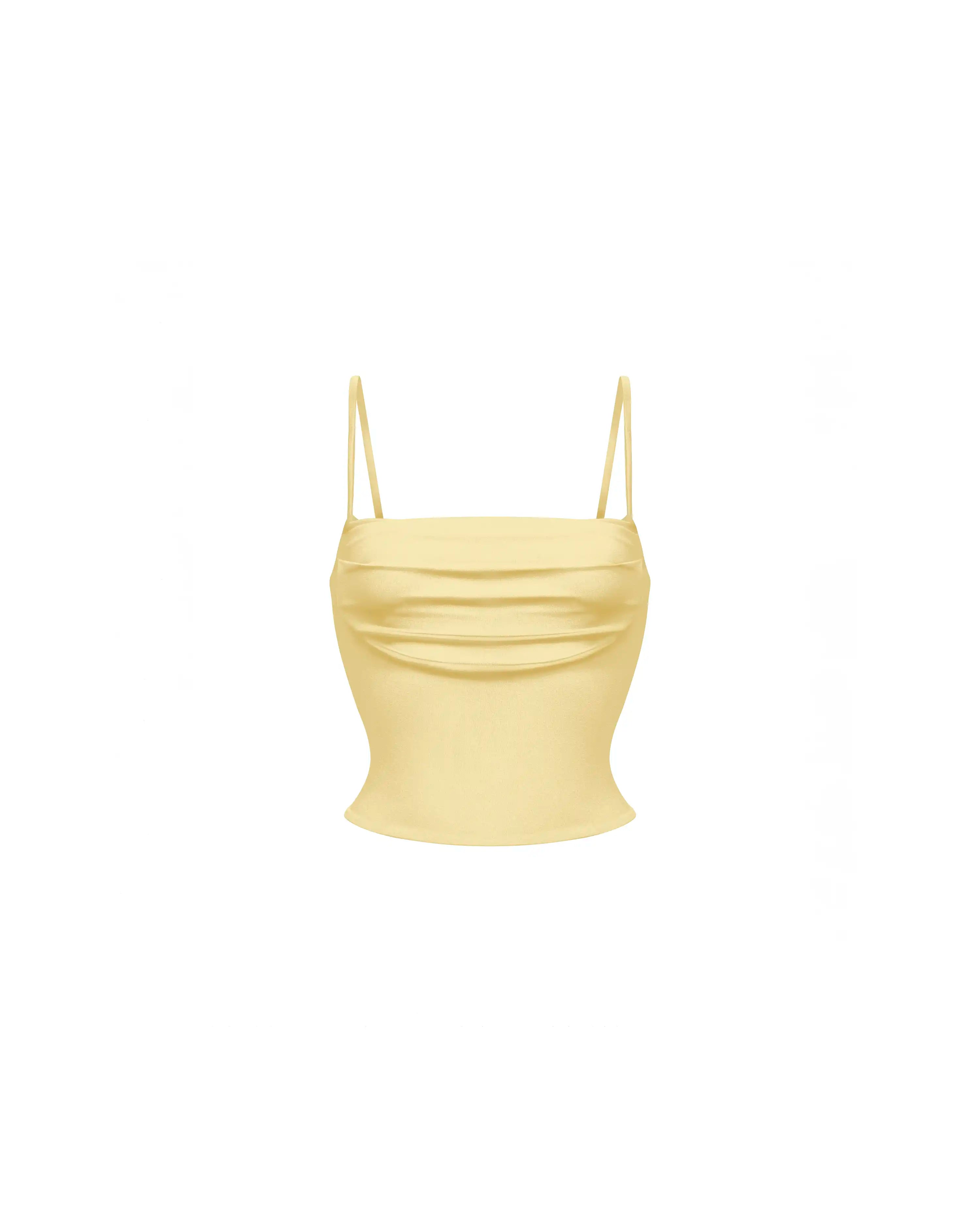 Casey top, top in yellow biflex