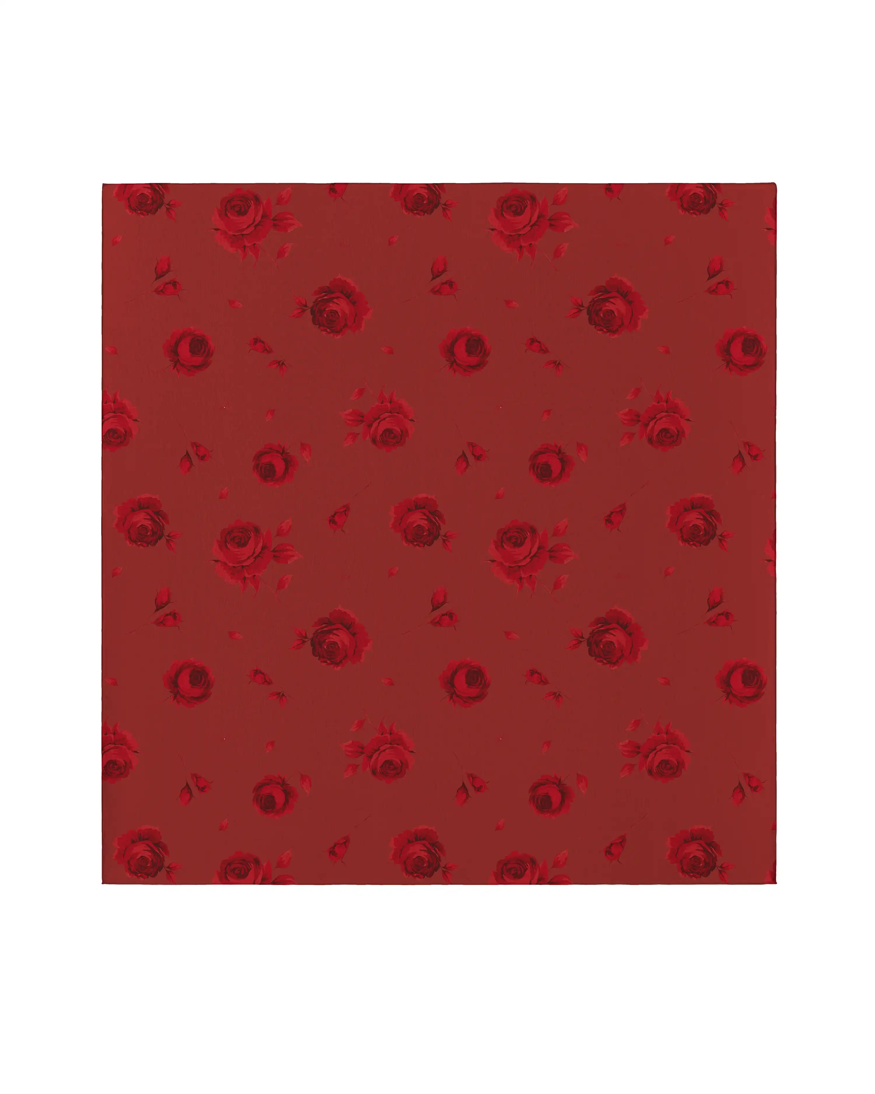 Leticia, burgundy chiffon scarf with a floral print