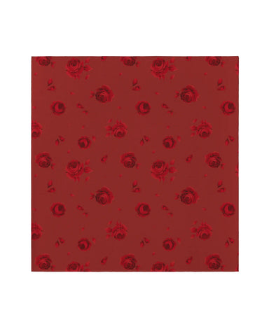Leticia, burgundy chiffon scarf with a floral print