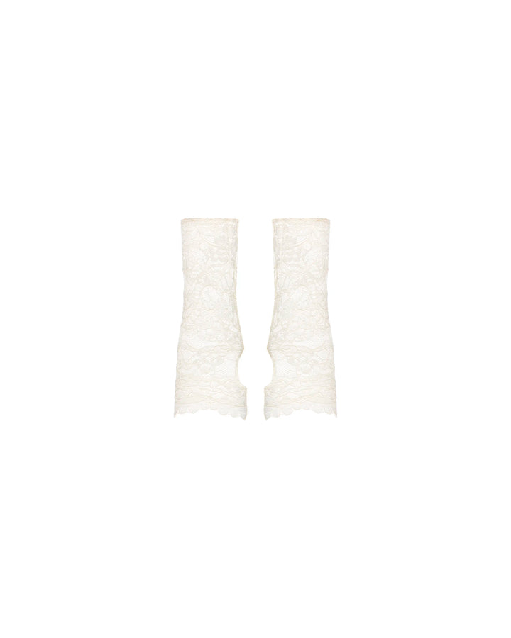 Liza, ivory lace mittens