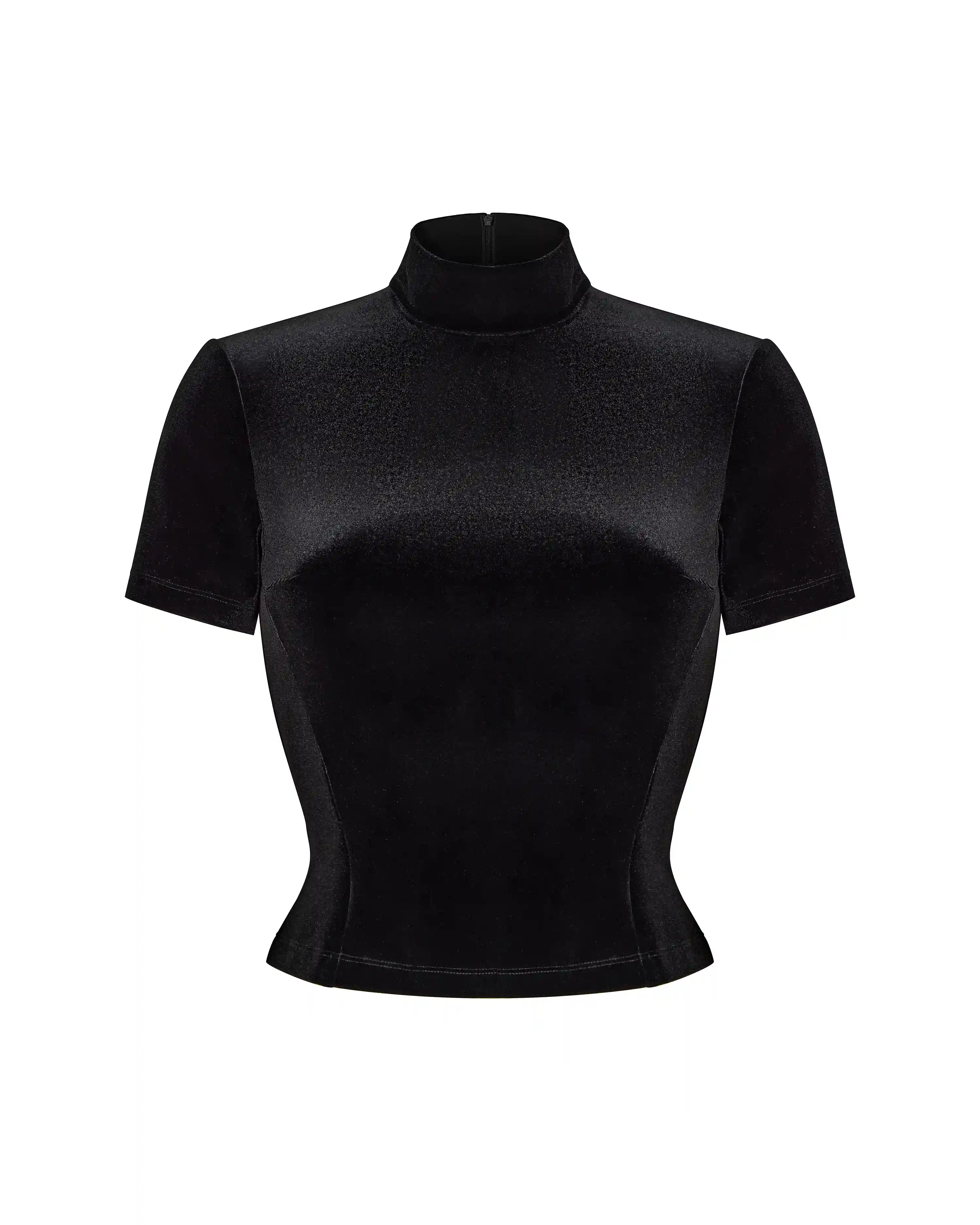 Billie, top made of black velvet