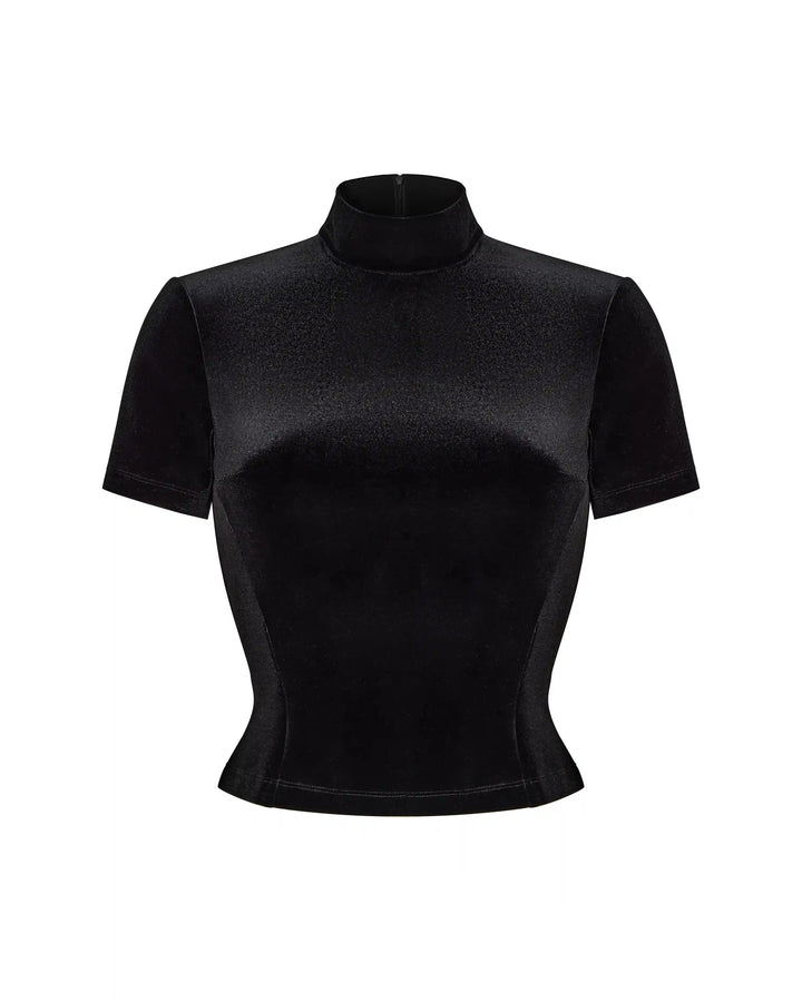 Billie, top made of black velvet