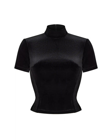 Billie, top made of black velvet