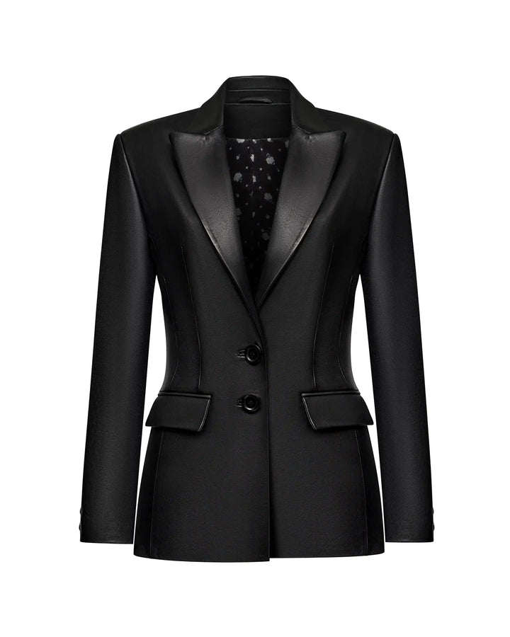 Fila, jacket made of black genuine leather