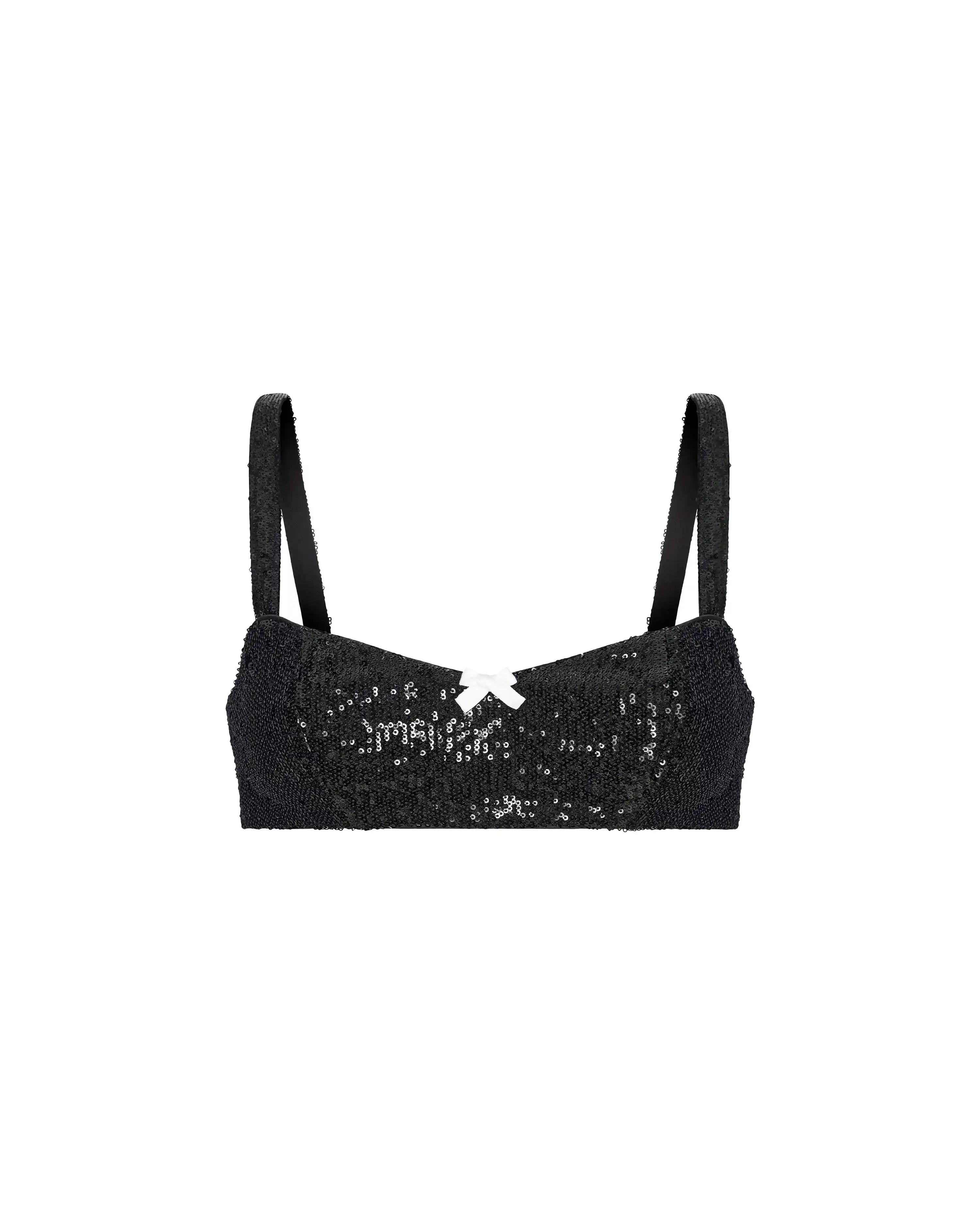 Ria, top with black sequins
