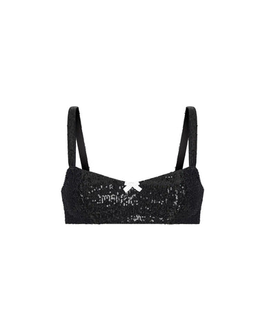 Ria, top with black sequins