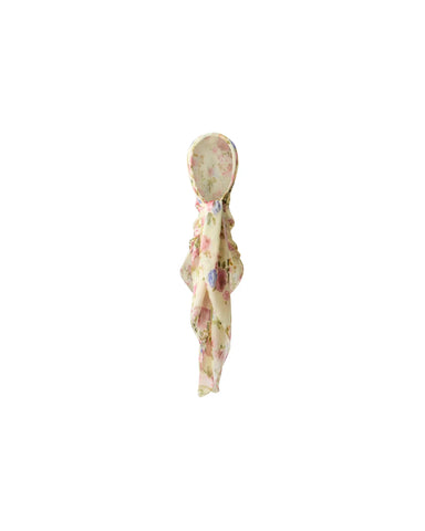 Leticia, scarf in pale yellow chiffon with a floral print