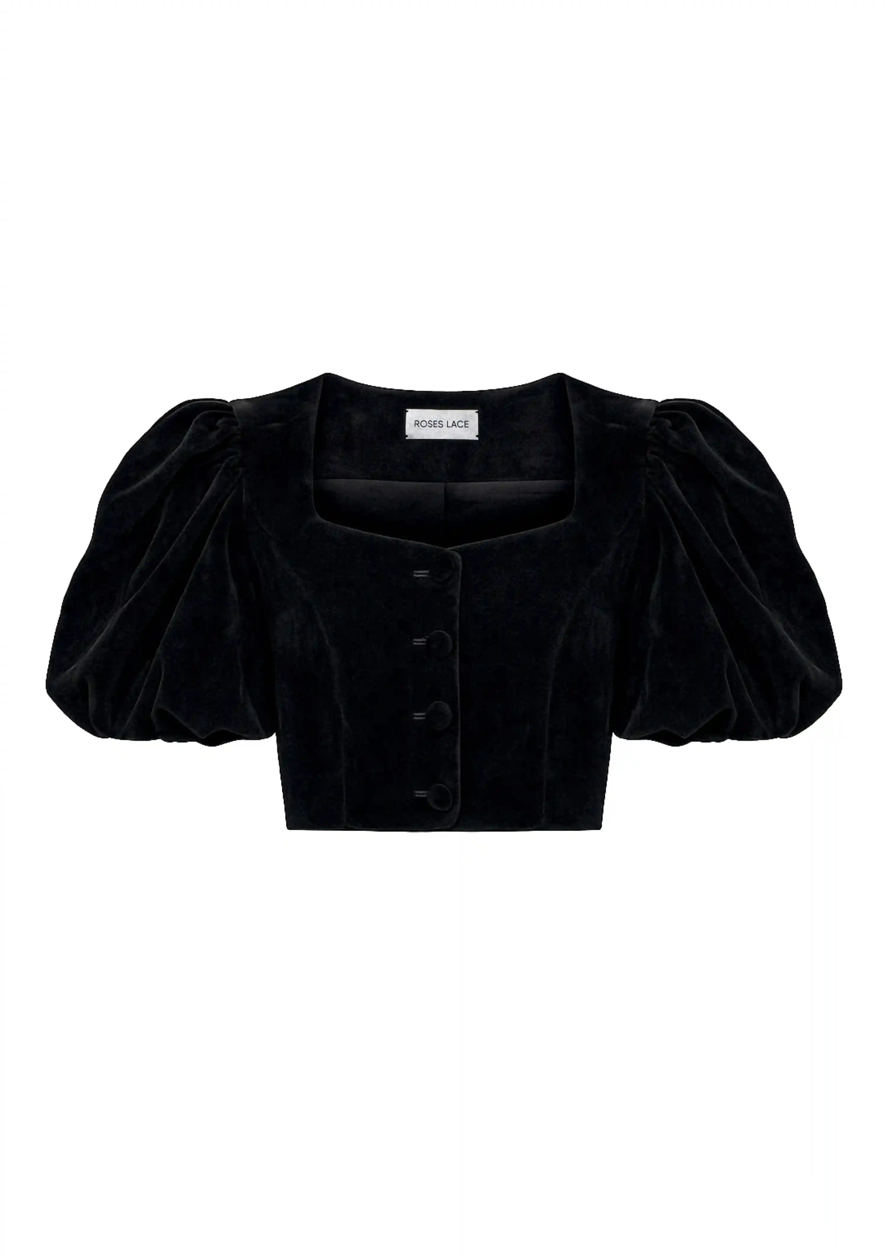 Chanelle, top made of black velvet