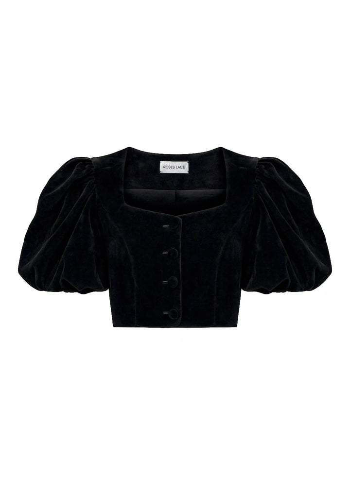 Chanelle, top made of black velvet