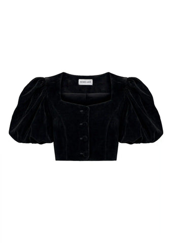 Chanelle, top made of black velvet