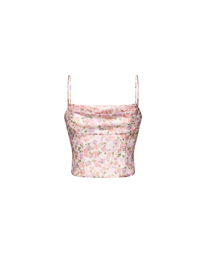 Casey top, top in milky chiffon with a floral print