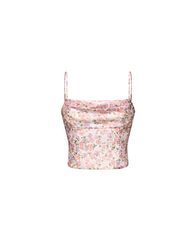 Casey top, top in milky chiffon with a floral print