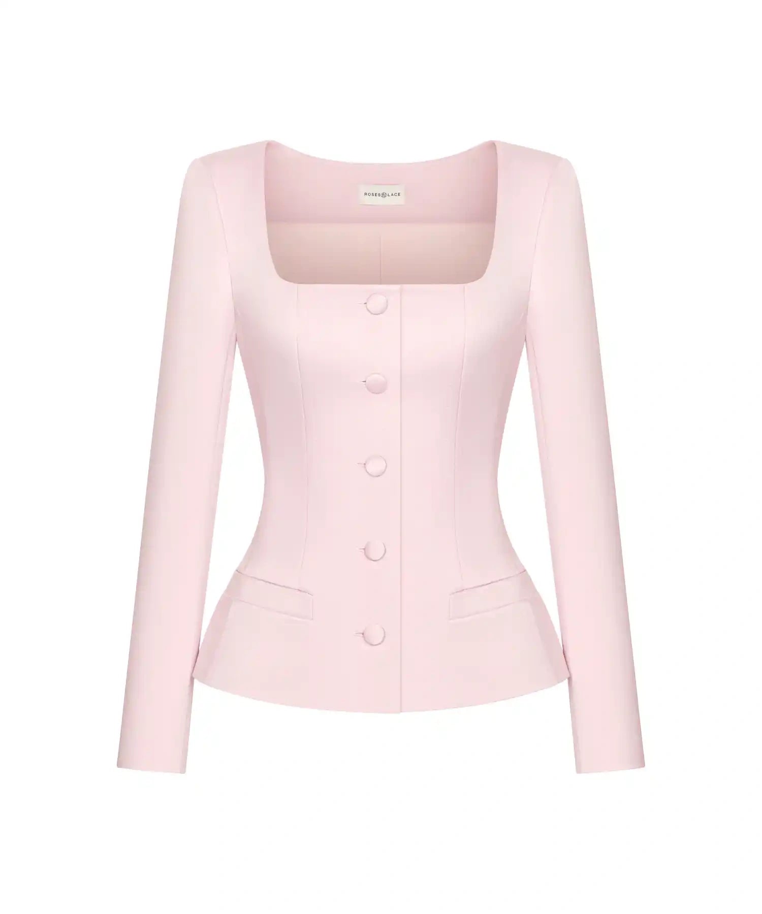 Rachel, jacket made of dense pink satin