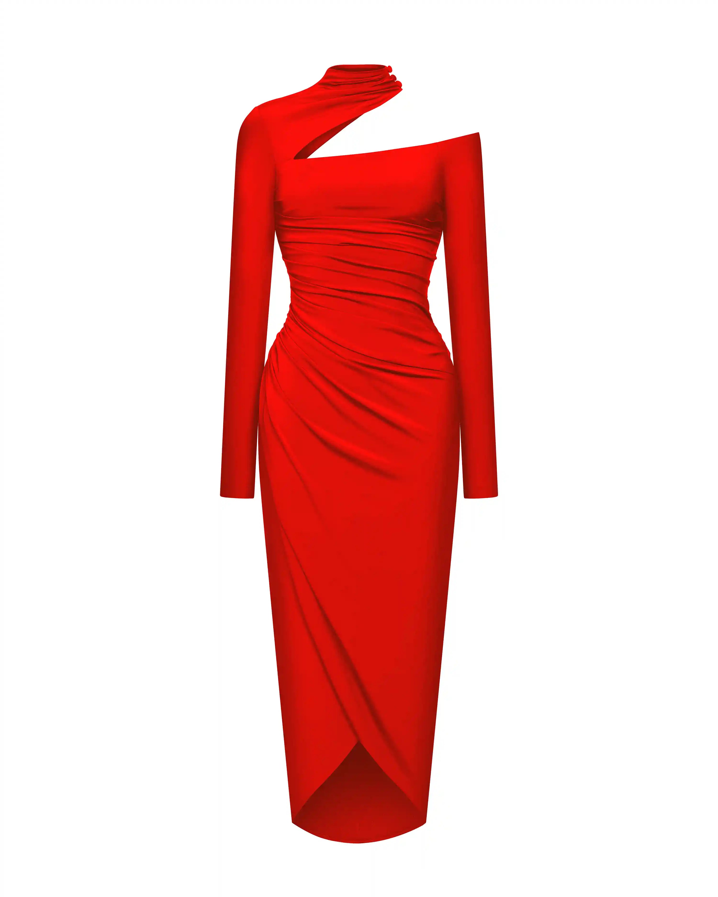Jennifer midi, red biflex midi dress