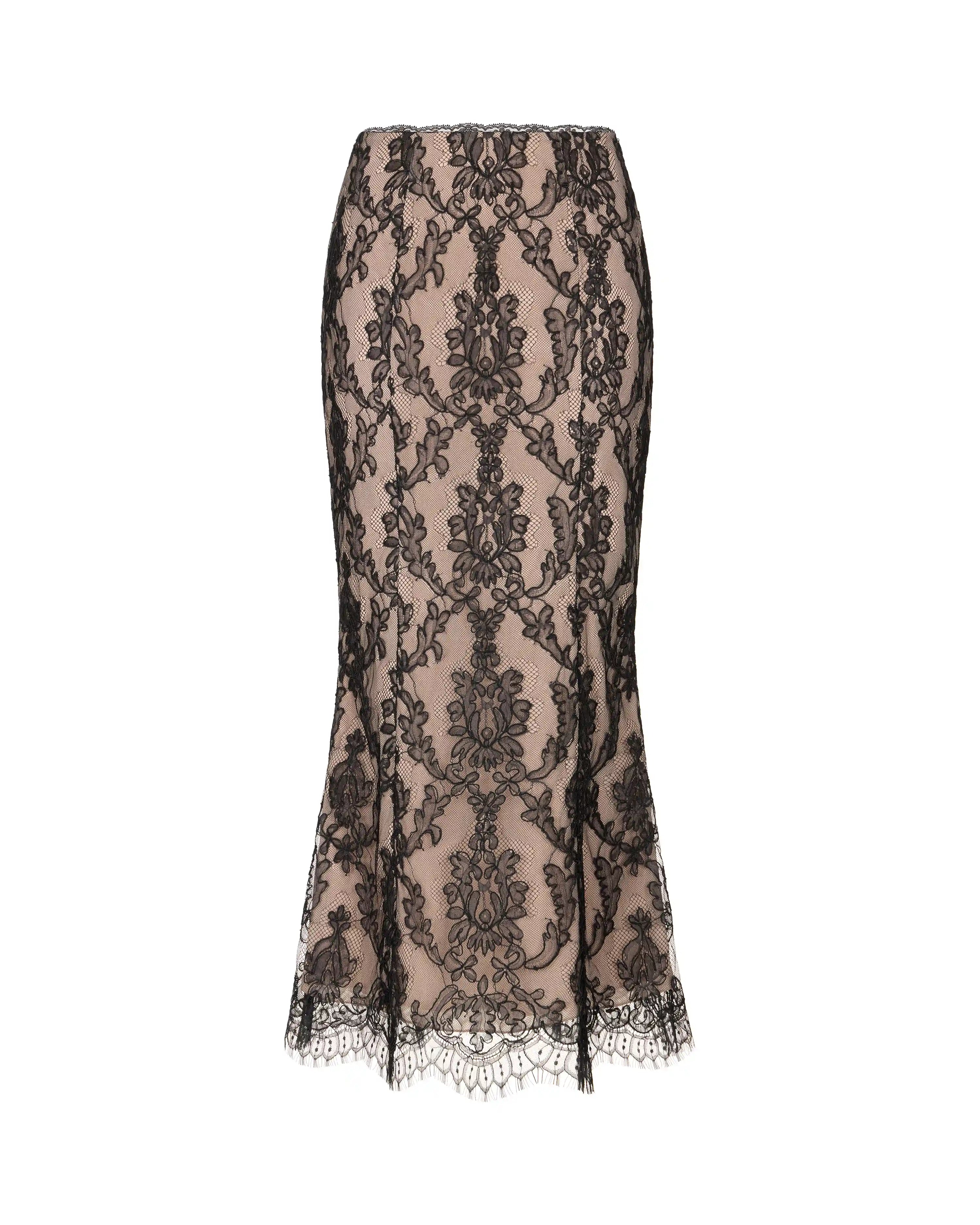 Molly midi, midi skirt made of black lace
