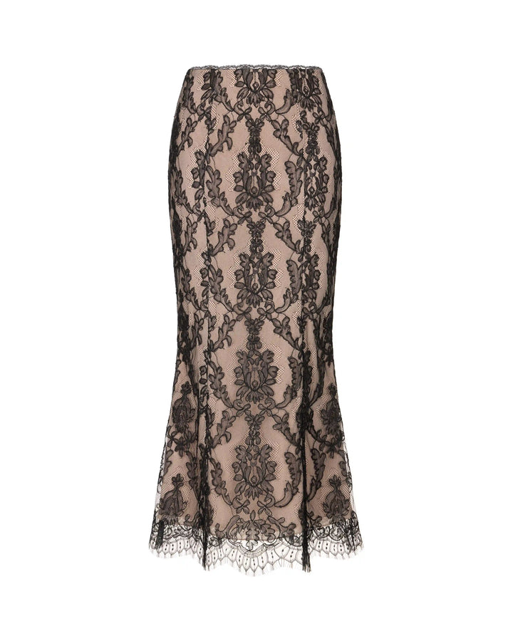Molly midi, midi skirt made of black lace