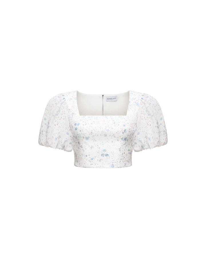 Sofia, milky chiffon top with a floral print