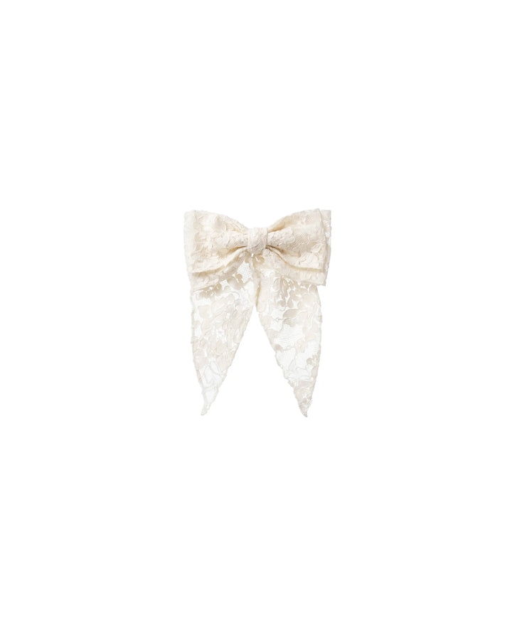 Miranda, ivory lace bow