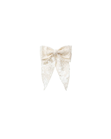 Miranda, ivory lace bow