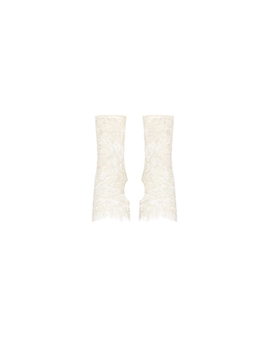 Liza, ivory lace mittens