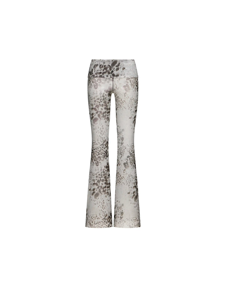 Roberta, ivory mesh pants with animal print