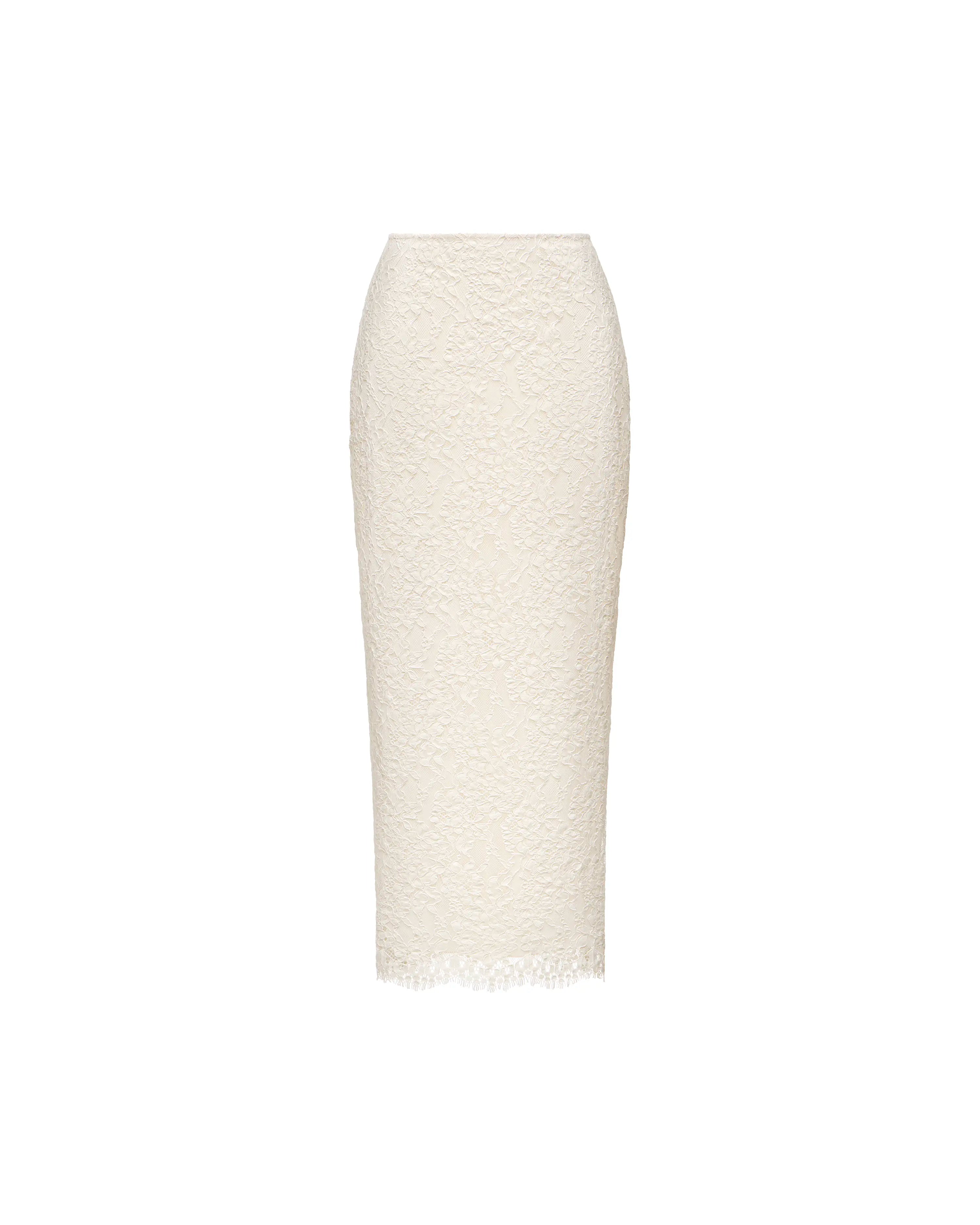 Adrianne midi, ivory lace midi skirt