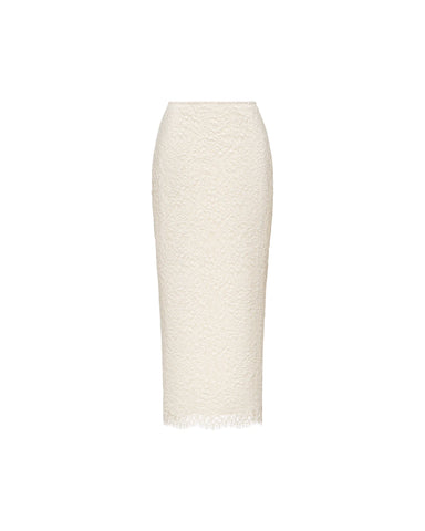 Adrianne midi, ivory lace midi skirt