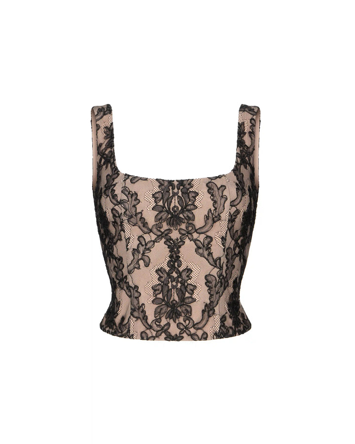 Lee top, corset top made of black lace