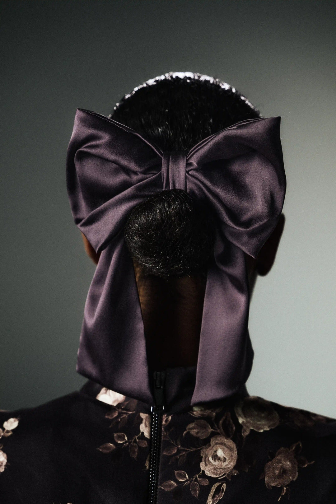 Mirella, hair bow made of chocolate satin