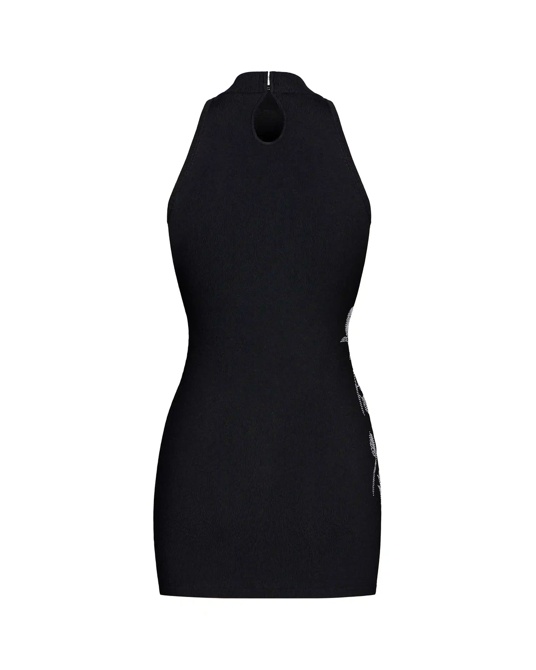 Viva mini, mini dress made of black viscose with rhinestones