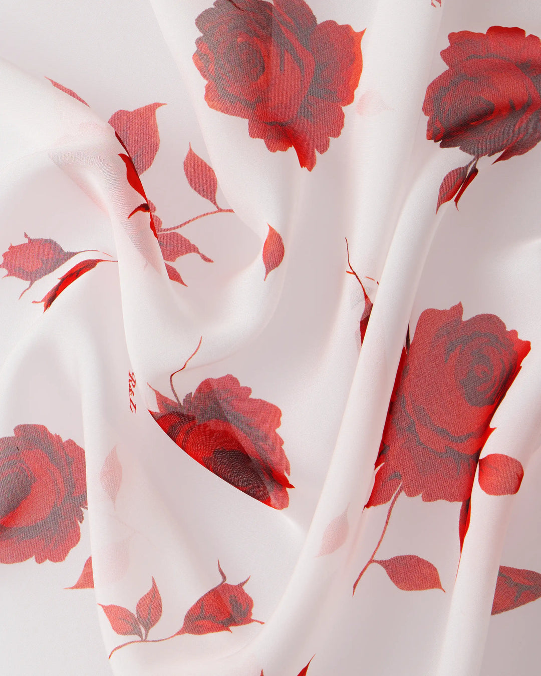 Leticia, milky chiffon scarf with a floral print