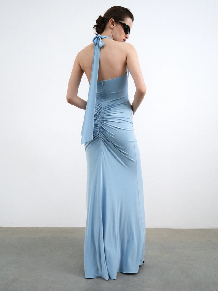 Luna maxi, blue biflex maxi dress