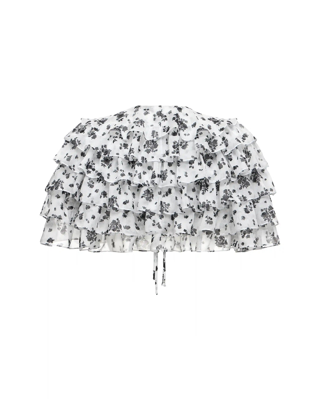 Muza, crop top made of ivory chiffon with floral print