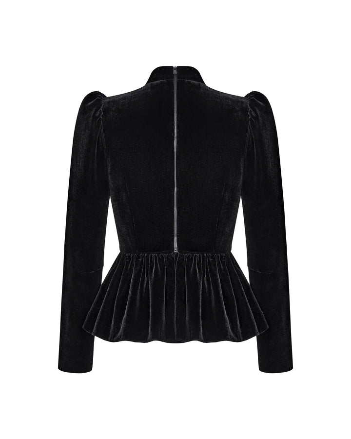 Lyra lace, blouse with a choker made of black velvet and lace