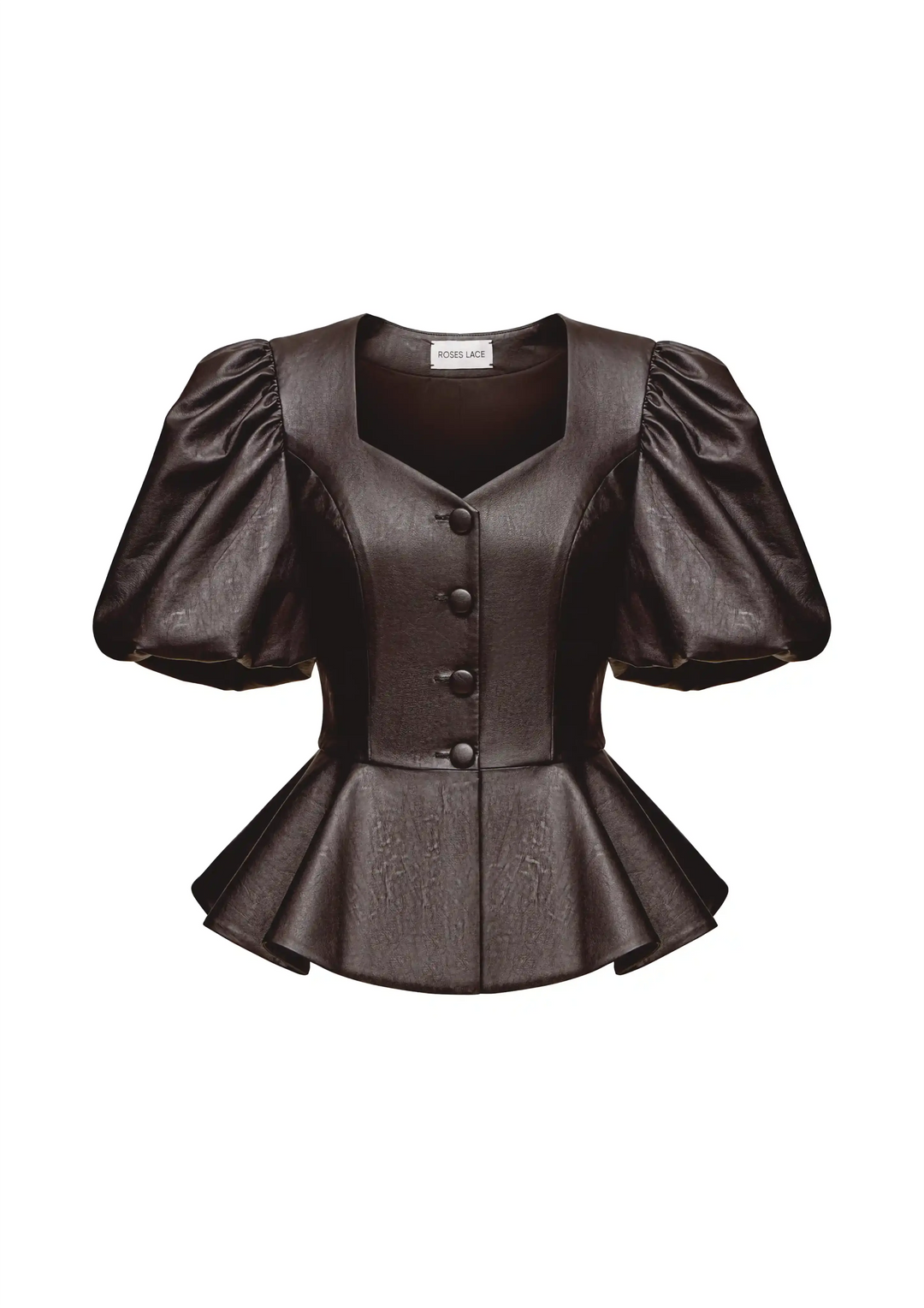 Chanelle-Kerelin, skirt and top made of black eco-leather
