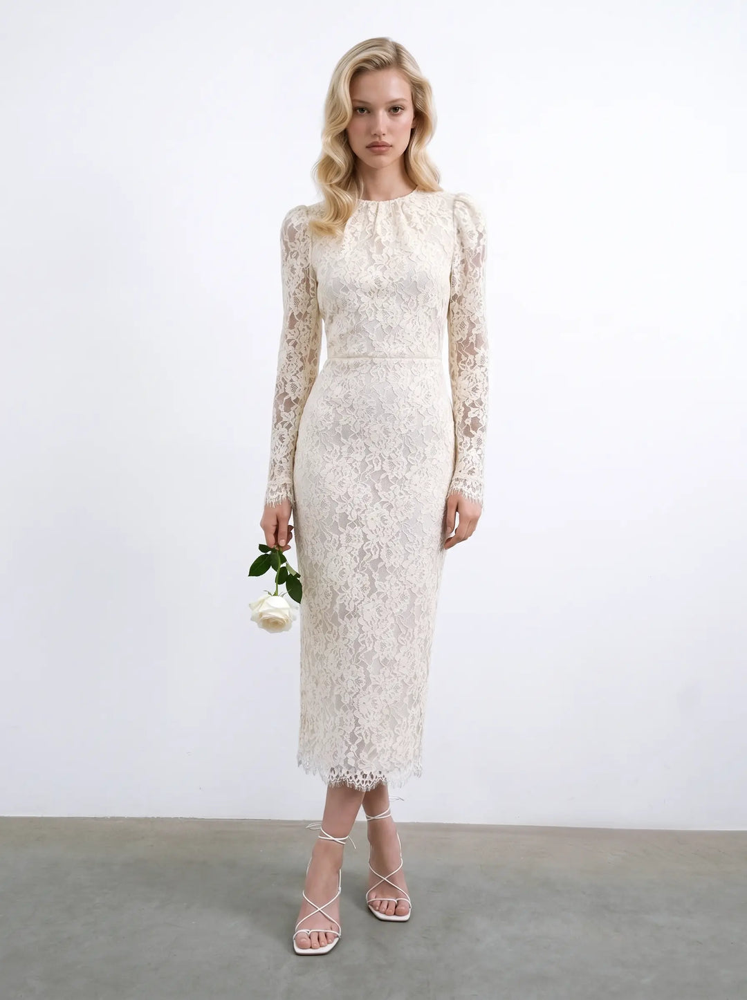Charlotte midi, ivory lace midi dress